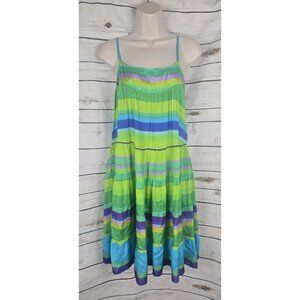 Ruby Yaya Riviera Striped Dress S Striped Ruffle NEW Boho Womens Spaghetti Strap